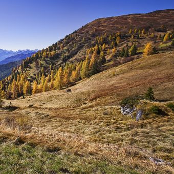 začátek podzimu v Dolomitech