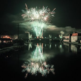Novoroční ohňostroj v Brandýse nad Labem 2020
