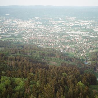 Pohled na Liberec z Ještědu - Analog