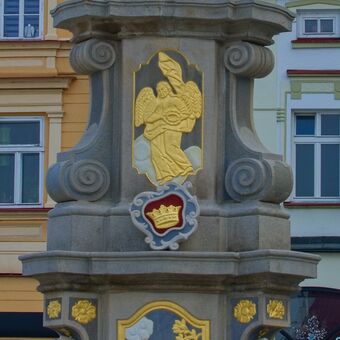Valašské Meziříčí  socha svatého Floriána na náměstí