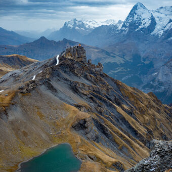 Výhled na Birg a Eiger ve Švýcarsku