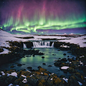 Island aurora borealis (AI)