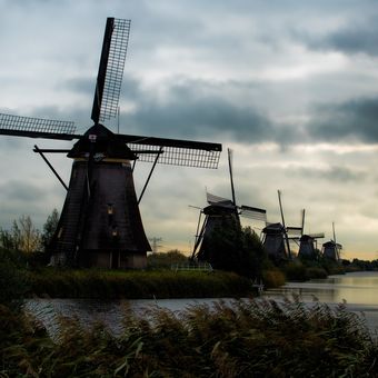 Větrné mlýny u Kinderdijku