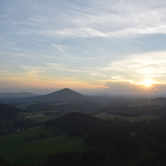 Západ slunce v Českém Švýcarsku.