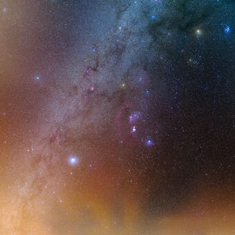 Souhvězdí Orion a airglow