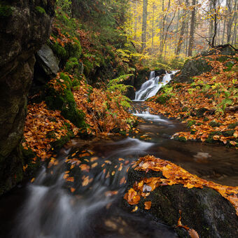 Podzimní vodopád na Hlubokém potoce