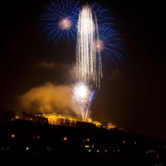 Novoroční ohňostroj na Špilberku