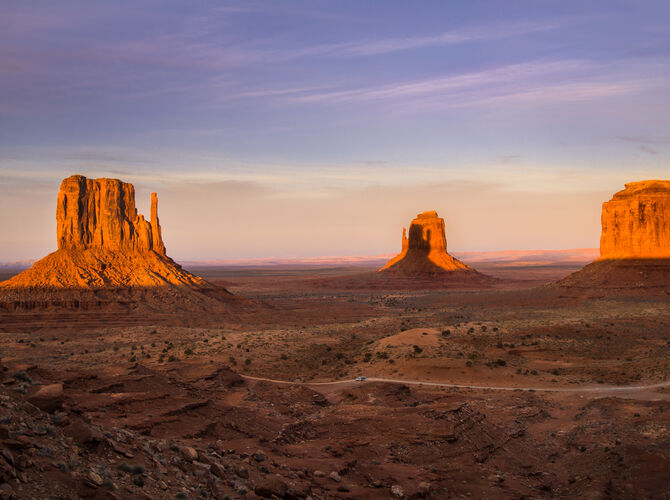 Západ slunce v posvátném  území Navahů