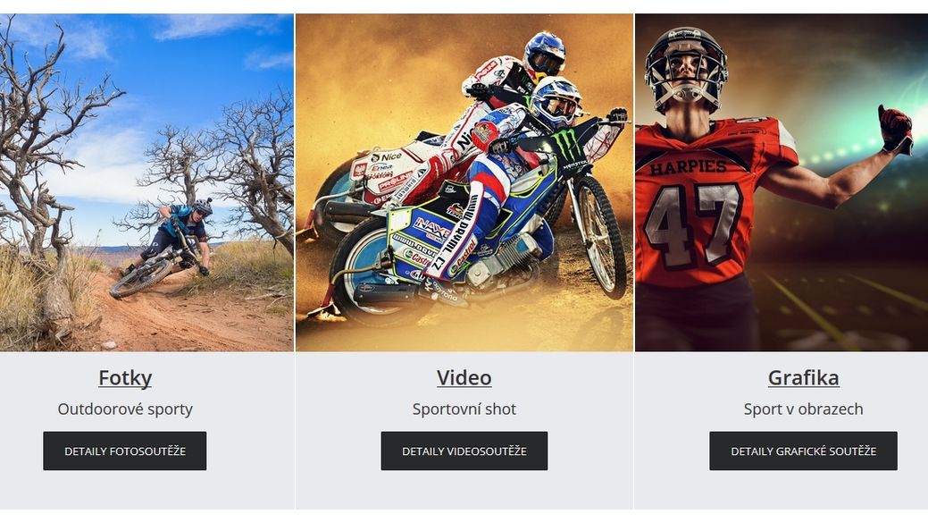 Odstartovaly tři kategorie soutěže v oblastech FOTO/VIDEO/GRAFIKA na téma OUTDOROVÉ SPORTY