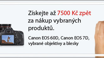 Cashback až 7 500 Kč na vybrané produkty Canon