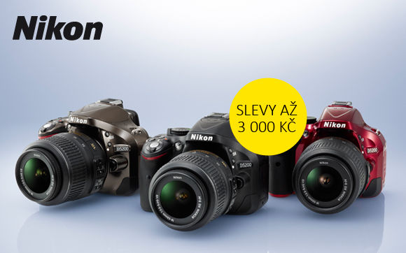 Oblíbené modely zrcadlovek Nikon D5200 a D3300 se slevou až 3000 Kč