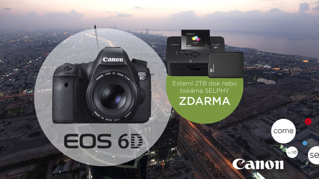 Kupte fotoaparát Canon EOS 6D a vyberte si hodnotný dárek.