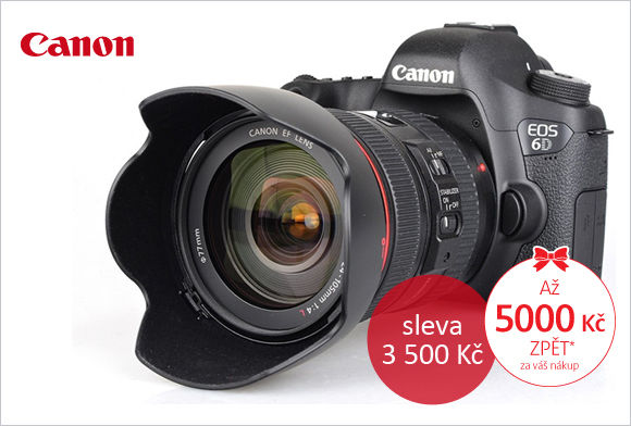 Canon EOS 6D koupíte až o 3 500 Kč levněji, navíc Cashback až 5 000 Kč