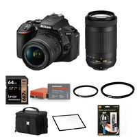 Nikon D5600 + 18-55 mm AF-P VR + 70-300 mm AF-P VR černý - Foto kit