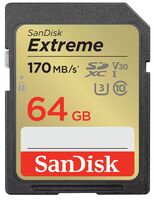 SanDisk SDXC 64GB Extreme 170MB/s Class 10 UHS-I U3 V30