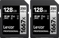 Lexar SDXC 128GB 1667x Professional Class 10 UHS-II U3 (V60) - Dual Pack
