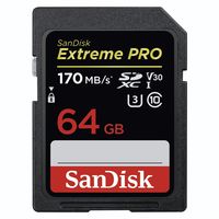 SanDisk SDXC 64GB Extreme Pro 170 MB/s Class 10 UHS-I U3 V30