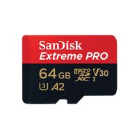 SanDisk Micro SDXC 64GB Extreme Pro 170 MB/s A2 Class 10 UHS-I U3 V30 + adaptér