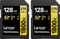 Lexar SDXC 128GB 1800x Professional Class 10 UHS-II U3 (V60) - Dual Pack
