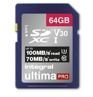 Integral SDXC 64GB Ultima Pro 100 MB/s Class 10 UHS-I U3 V30
