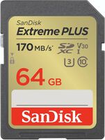 SanDisk SDXC 64GB Extreme Plus 170MB/s Class 10 UHS-I U3 V30