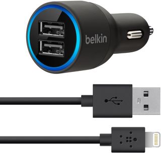 Belkin duální USB nabíječka do auta 2x USB s kabelem Lightning