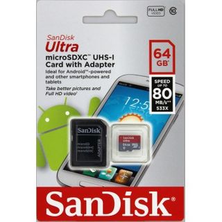 SanDisk Micro SDXC 64GB ULTRA 80 MB/s Class 10 UHS-I + Adaptér