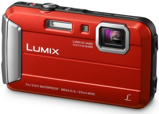 Panasonic Lumix DMC-FT25 červený + 8GB karta + neoprenové pouzdro + mini stativ + poutko!