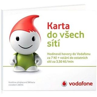 Vodafone karta s kreditem 200 Kč + 150MB dat na půl roku zdarma!