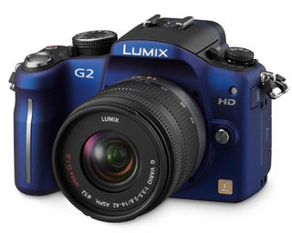 Panasonic Lumix DMC-G2 modrý + 14-42 mm + 45-200 mm