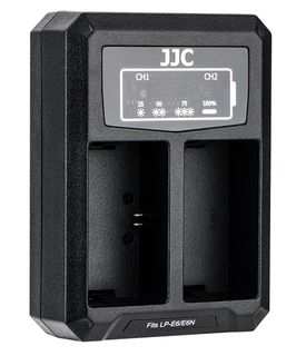 JJC duální USB nabíječka pro akumulátor 2× Canon LP-E6(N)