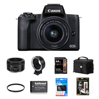 Canon EOS M50 + 15-45 mm + EF-S 50 mm + adaptér EF-EOS M černý - Foto kit