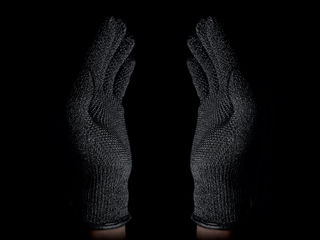 Mujjo jednovrstvé pletené dotykové rukavice, velikost M černé