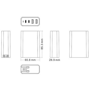 HyperJuice GaN napájecí adaptér 100W (2× USB-C PD, 2× USB-A)