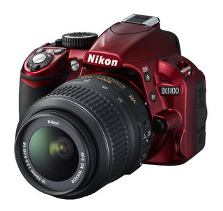 Nikon D3100 červený + 18-55 mm VR + 55-300 mm VR