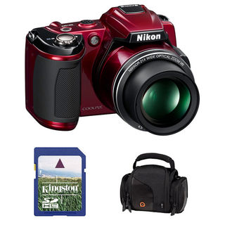 Nikon Coolpix L120 červený + 4GB karta + pouzdro DFV42!