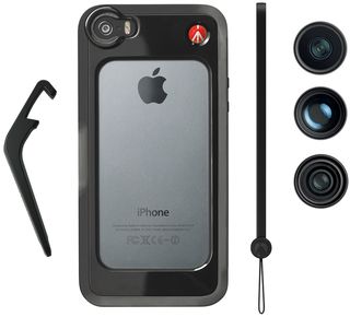 Manfrotto MKOKLYP5S BUMPER + 3ks objektivů pro iPhone 5/5s černé