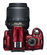 Nikon D3100 červený + 18-55 mm VR + 55-200 mm VR