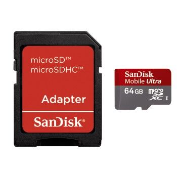 SanDisk Micro SDXC 64GB Ultra 30MB/s Class 10 + Adapter