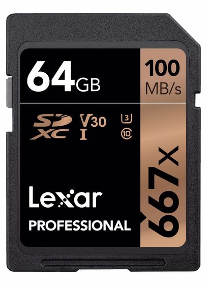 Lexar SDXC 64GB 667x Professional Class 10 UHS-I U3 (V30)