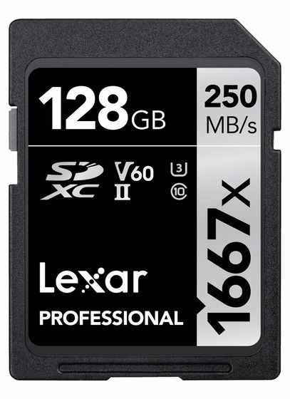 Lexar SDXC 128GB 1667x Professional Class 10 UHS-II U3 (V60)