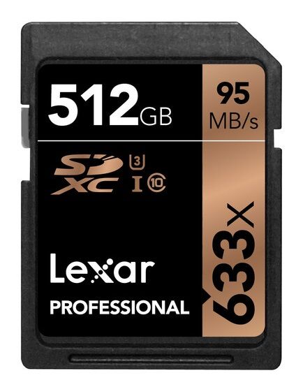 Lexar SDXC 512GB 633x, class 10, UHS-I