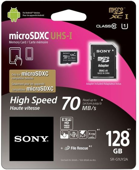 Sony Micro SDXC 128GB SDHC UHS-I + Adaptér