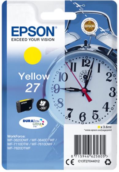 Epson Singlepack T27044012 Yellow 27 DURABrite - žlutá