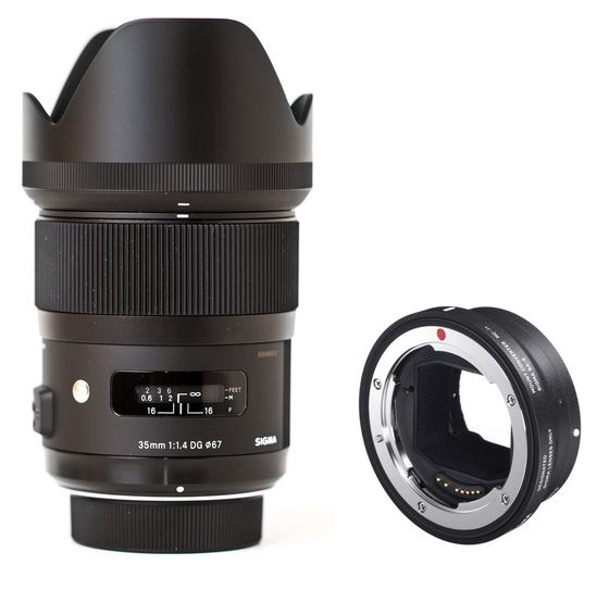 Sigma 35mm f/1,4 DG HSM Art pro Canon + Mount konvertor pro Sony E
