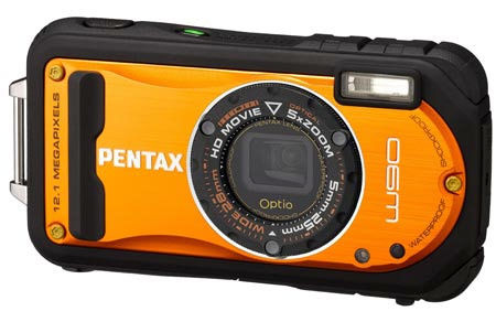 Pentax Optio W90 oranžový