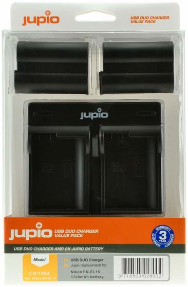 Jupio Kit 2x EN-EL15 + USB Dual Charger pro Nikon