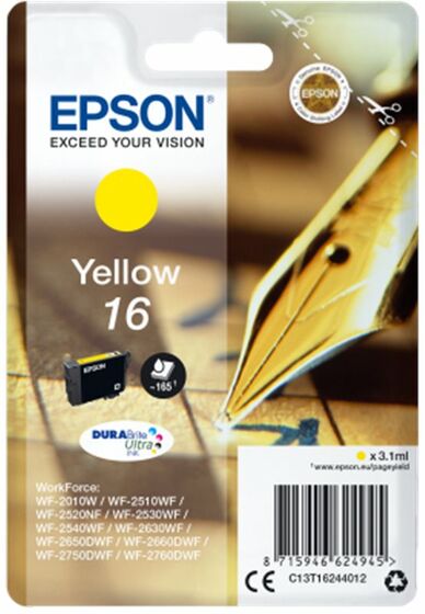 Epson Singlepack T16244012 Yellow 16 DURABrite - žlutá