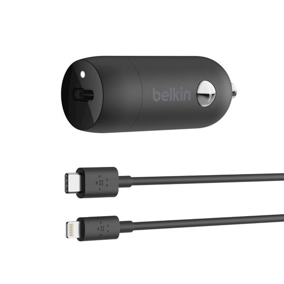 Belkin USB-C nabíječka do auta (USB-C Power Delivery 18W) + kabel USB-C na Lightning