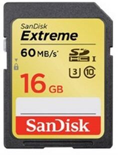 SanDisk SDHC 16GB EXTREME 60MB/s UHS-I (U3)